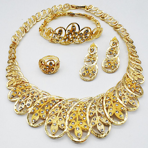 

Women's Clear Synthetic Diamond Bridal Jewelry Sets Simple Basic Elegant Earrings Jewelry Light Yellow / Dark Yellow / Yellow For Wedding Engagement 1 set