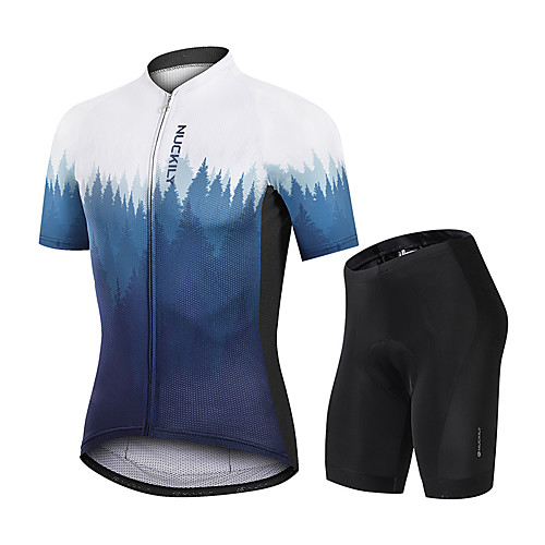 

Nuckily Men's Short Sleeve Cycling Jersey with Shorts Spandex BlueYellow RedBlue Green Gradient Bike Quick Dry Sports Gradient Mountain Bike MTB Clothing Apparel / Stretchy