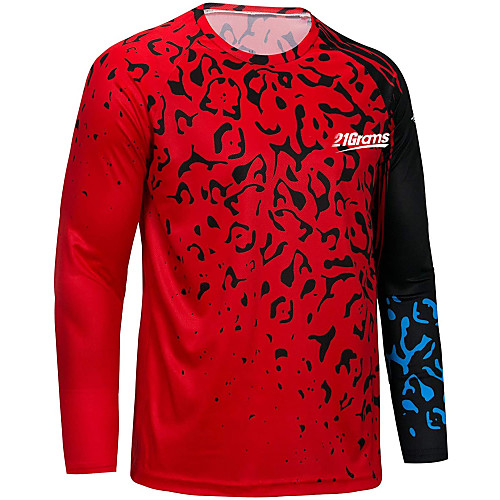 

21Grams Men's Long Sleeve Cycling Jersey Downhill Jersey Dirt Bike Jersey Winter Red Novelty Bike Top Mountain Bike MTB Road Bike Cycling Breathable Quick Dry Sports Clothing Apparel / Stretchy