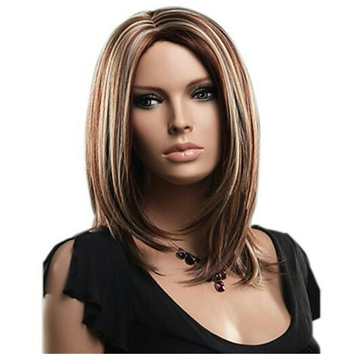 

Synthetic Wig Water Wave Asymmetrical Wig Short Brown Synthetic Hair Women's Classic Exquisite Comfy Brown