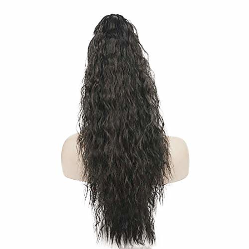 

long claw ponytail hair extension one piece cute clip in on ponytail jaw/claw synthetic deep wave(mdium brown)