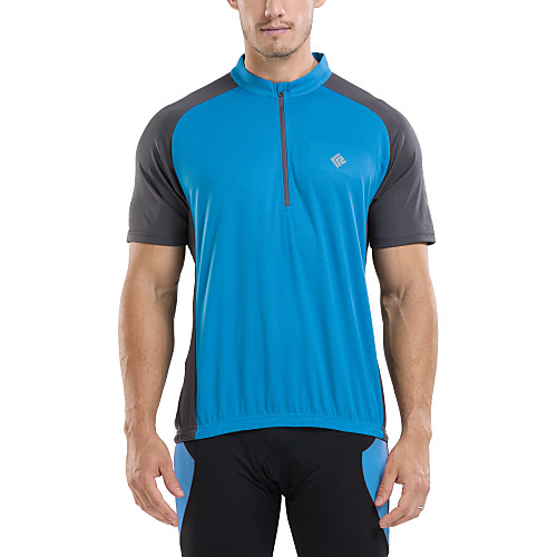 

KORAMAN Men's Short Sleeve Cycling Jersey Polyester White Red Blue Solid Color Bike Jersey Top Mountain Bike MTB Road Bike Cycling Breathable Quick Dry Reflective Strips Sports Clothing Apparel