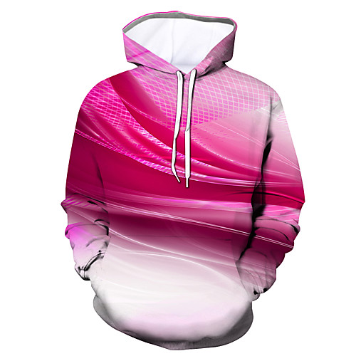 

Men's Pullover Hoodie Sweatshirt Graphic Daily Going out 3D Print Casual Hoodies Sweatshirts Blushing Pink