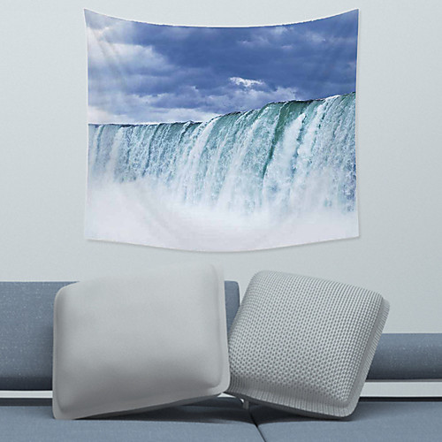 

Wall Tapestry Art Decor Blanket Curtain Picnic Tablecloth Hanging Home Bedroom Living Room Dorm Decoration Polyester Blue Sky Waterfall Pattern