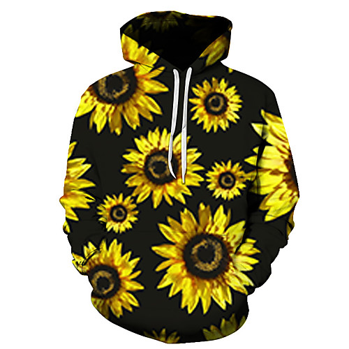 

Men's Plus Size Club Pullover Hoodie Sweatshirt Floral Graphic Hooded Party Casual Hoodies Sweatshirts Long Sleeve Black