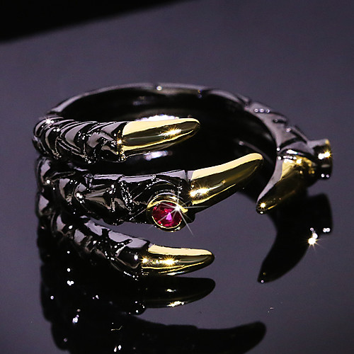 

Adjustable Ring AAA Cubic Zirconia Two Stone Black Brass Bird Anime Vintage 1pc Adjustable / Men's