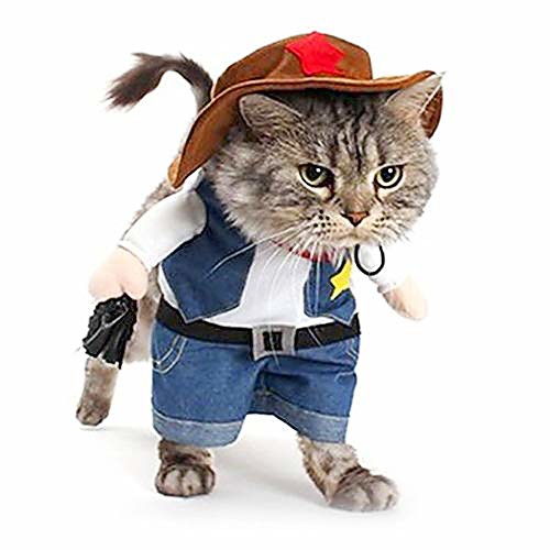 

cat cowboy costume hat funny costume for cats & small dogs