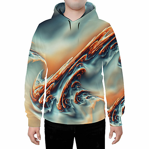 

Men's Pullover Hoodie Sweatshirt Geometric Abstract 3D Daily Going out 3D Print 3D Print Casual Hoodies Sweatshirts Light gray