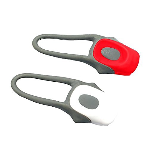 

2pcs silicone bike bicycle cycling head light tail light led flash light lamp bike accessories sport bike light cycling bicycle (red,white)