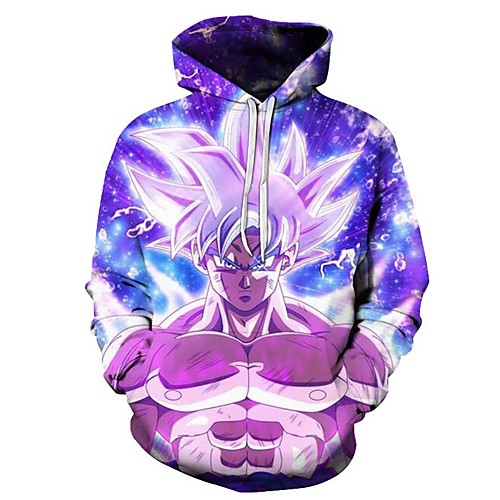 

naruto dragon ball z hoodies cosplay goku pullover jackets sweatershirts tops coat 3d galaxy printed realistic anime, gray, small