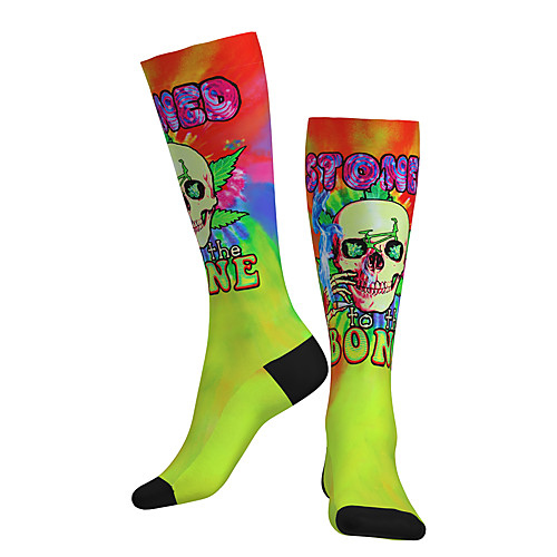 

Compression Socks Long Socks Over the Calf Socks Athletic Sports Socks Cycling Socks Men's Women's Bike / Cycling Breathable Soft Comfortable 1 Pair Gradient Skull Cotton Green M L / Stretchy