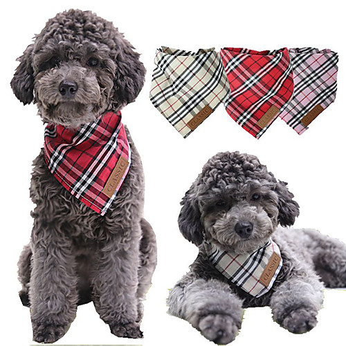 

Dog Cat Dog Bandana Triangle Bibs Accessories Dog Birthday Bandana Hat Plaid / Check Casual / Daily Dog Clothes Puppy Clothes Dog Outfits Red Khaki Costume for Girl and Boy Dog Cotton S M L
