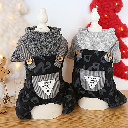 

Dog Dress Puppy Clothes Winter Dog Clothes Puppy Clothes Dog Outfits Black Gray Costume for Girl and Boy Dog Mixed Material XS S M L