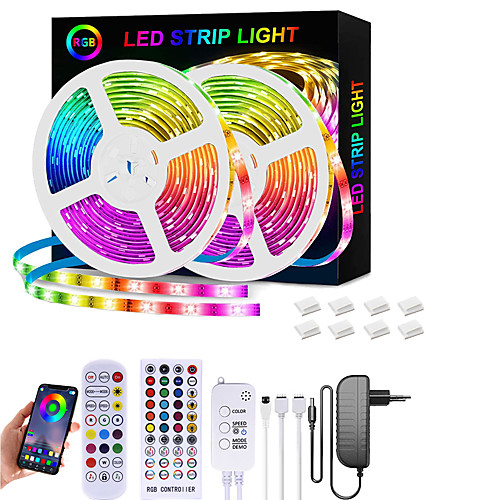 

LED Strip Lights RGB 65.6ft -20M 32.8ft-10M Tape Light SMD5050 Music Sync Color Changing Bluetooth Controller 24Key Remote Control or 40Key Remote Control Decoration forHome TV Party - APP