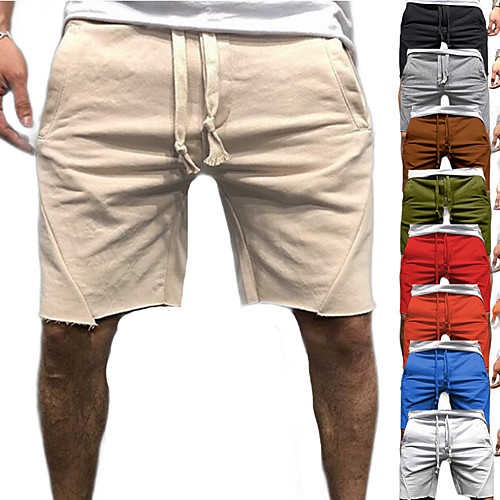 

Men's Running Shorts Sweatshorts Sports & Outdoor Shorts Bottoms Drawstring Fitness Gym Workout Performance Running Jogging Training Breathable Soft Sport White Black Red Blue Grey Orange Solid