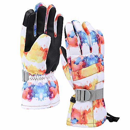 

Ski Gloves, Warmest Waterproof and Breathable Snow Gloves for Mens,Womens,Ladies and Kids Skiing,for Parent Child Outdoor (Light White, M(Fit Kids 8-10 Years Old))