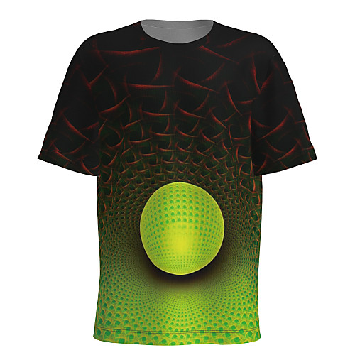 

Men's T shirt 3D Print Graphic 3D Short Sleeve Daily Tops Basic Green / Red