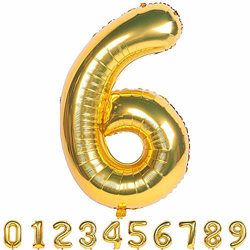 

40 inch jumbo gold number 6 balloons giant birthday party decorations helium foil mylar big digital balloon 0 to 9 …