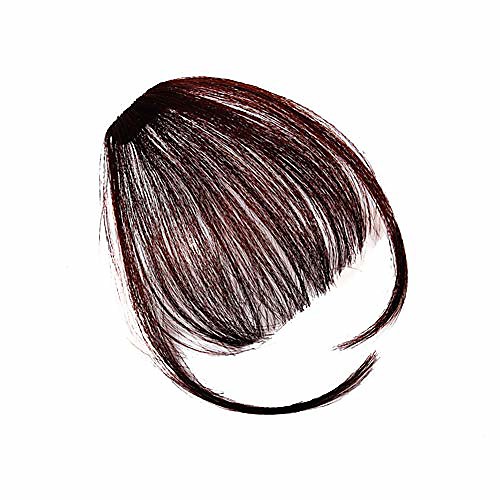 

clip in bangs hair extensions human hair air bangs with temple handmade clip in hair (dark brown)