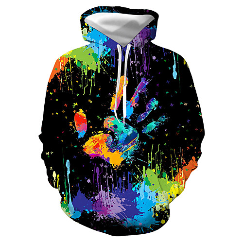 

Men's Pullover Hoodie Sweatshirt Graphic Hooded Daily Club 3D Print Casual Hoodies Sweatshirts Long Sleeve Black