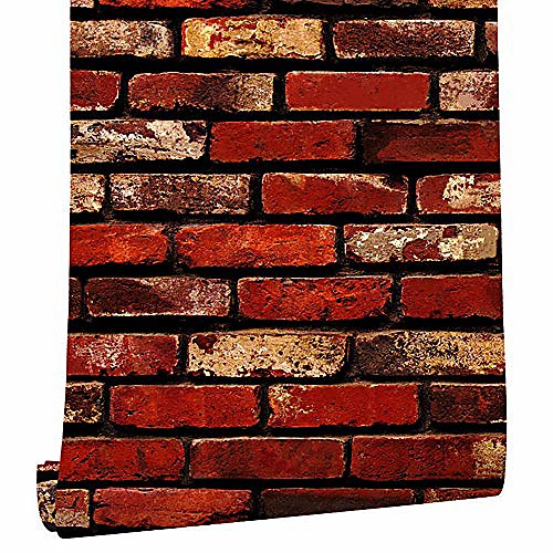 

Wallpaper Wall Sticker Peel and Stick Brick Self-adhesive Removable 3D Tapiz Red Bricred PVC 451000 cm