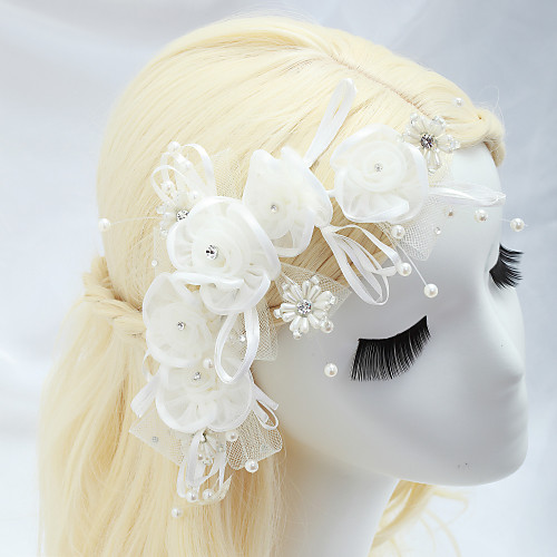 

Imitation Pearl / Rhinestone / Fabrics Flowers with Rhinestone / Imitation Pearl / Flower 1 Piece Wedding Headpiece