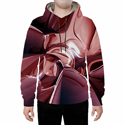 

Men's Plus Size Pullover Hoodie Sweatshirt Geometric Abstract 3D Hooded Daily Going out 3D Print 3D Print Casual Hoodies Sweatshirts Purple Royal Blue Brown
