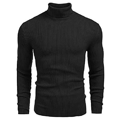 

mens ribbed slim fit knitted pullover turtleneck sweater