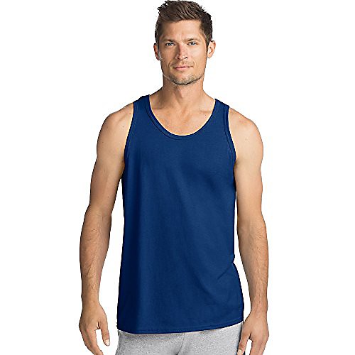 

Men's Tank Solid Color Daily Wear Tops Cotton Navy White Black