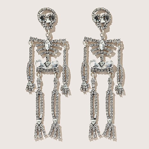 

Men's Women's Silver Stud Earrings Vintage Style Skull Stylish Earrings Jewelry Silver For Halloween Carnival 2pcs