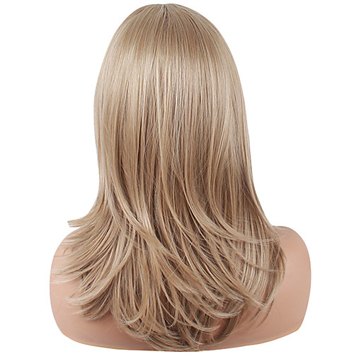 

Synthetic Wig Straight Natural Straight Middle Part Wig Medium Length Light golden Synthetic Hair 18 inch Women's Fashionable Design Party Wedding Dark Gray Blonde
