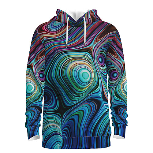 

Men's Pullover Hoodie Sweatshirt Graphic 3D Daily 3D Print Basic Hoodies Sweatshirts Blue