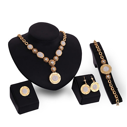 

Women's Clear Synthetic Diamond Bridal Jewelry Sets Simple Basic Elegant Earrings Jewelry Gold For Wedding Engagement 1 set