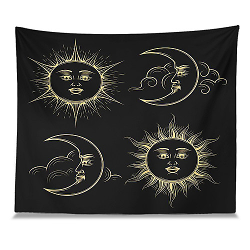 

Wall Tapestry Art Decor Blanket Curtain Picnic Tablecloth Hanging Home Bedroom Living Polyester Two Sun Moon Views