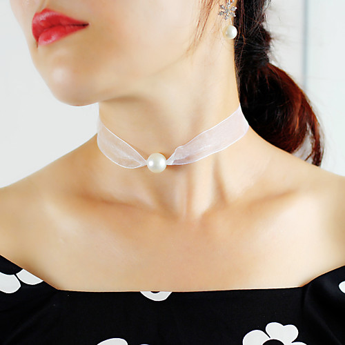 

Choker Necklace Necklace Scarf Necklace Women's Pearl White Imitation Pearl Dainty Elegant Sweet Modern Cute Cute Lovely Wedding White 31 cm Necklace Jewelry 1pc for Wedding Street Daily Engagement