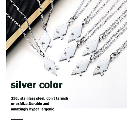 

Personalized Customized Pendant Necklace Stainless Steel Geometrical 1pc / pack Golden Silver