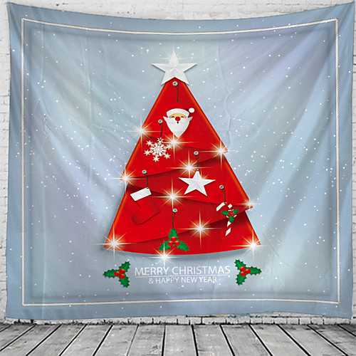 

Christmas Santa Claus Holiday Party Wall Tapestry Art Decor Blanket Curtain Picnic Tablecloth Hanging Home Bedroom Living Room Dorm Decoration Christmas Tree Polyester