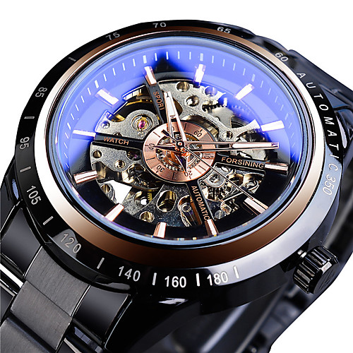 

FORSINING Men's Mechanical Watch Analog Automatic self-winding Vintage Style Casual Hollow Engraving / Two Years / Stainless Steel