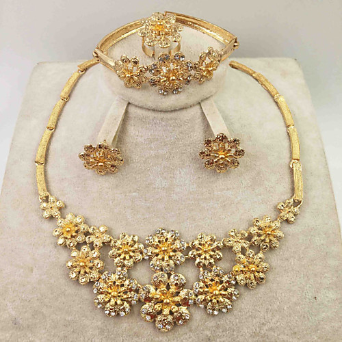 

Women's Clear Synthetic Diamond Bridal Jewelry Sets Simple Basic Elegant Earrings Jewelry Light Yellow / Dark Yellow / Yellow For Wedding Engagement 1 set