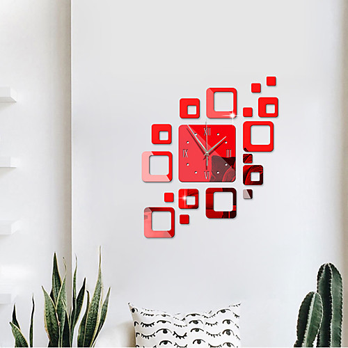 

3D DIY Wall Clock Frameless Mirror Wall Sticker Home Decor for Living Room Bedroom 38.5cm45cm