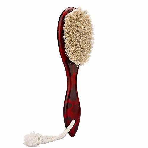 

barber fade brush for man, professional barber duster brush & cleaning brush, men beard brush, wooden handle brush (red camo)
