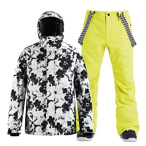 

Men's Ski Jacket with Pants Skiing Snowboarding Winter Sports Waterproof Windproof Warm 100% Polyester Clothing Suit Ski Wear