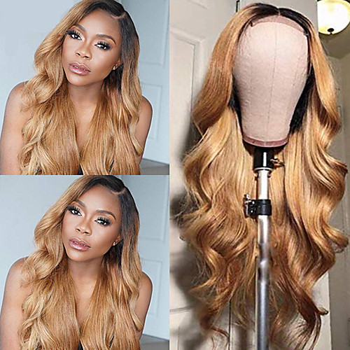 

Synthetic Wig Body Wave Middle Part Wig Long Very Long Light golden Synthetic Hair 65 inch Women's Party Middle Part Fluffy Blonde Brown