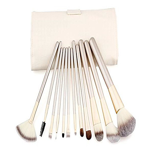 

putwo make up brushes 12 piece set with makeup kit - white, 9.14 ounce