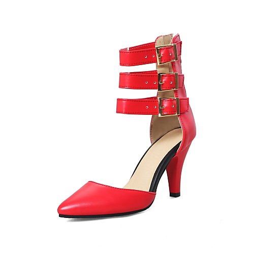 

Women's Heels Stiletto Heel Pointed Toe Roman Shoes Daily PU Solid Colored Black Red Beige