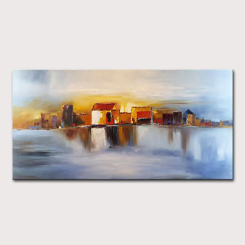 

Oil Painting Hand Painted - Abstract Abstract Landscape Modern Rolled Canvas (No Frame)