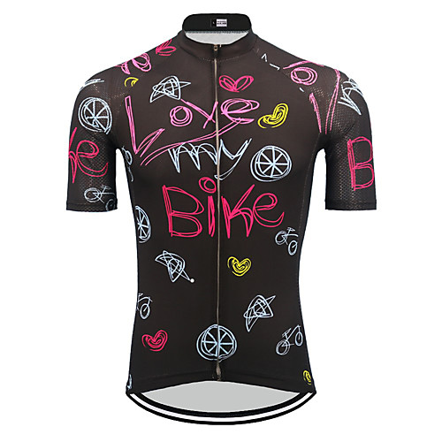 

21Grams Men's Short Sleeve Cycling Jersey Black Novelty Bike Jersey Top Mountain Bike MTB Road Bike Cycling UV Resistant Breathable Quick Dry Sports Clothing Apparel / Stretchy / Athleisure