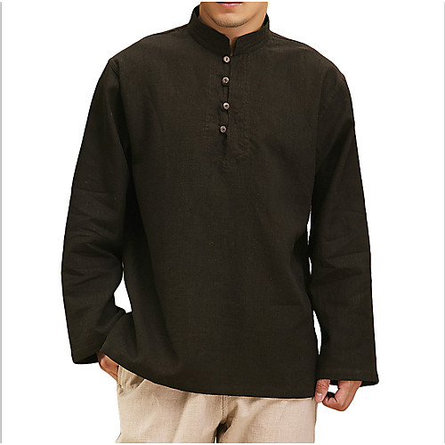 

Men's Shirt non-printing Solid Color Casual Tops 100% Cotton Light Blue Apricot Black