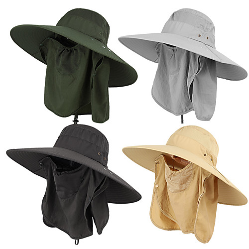 

Men's Sun Hat Fishing Hat Hiking Hat 1 PCS Wide Brim Summer Outdoor Portable Breathable Quick Dry Ultraviolet Resistant Hat Solid Color Nylon Dark Grey Army Green Grey for Hunting Fishing Climbing