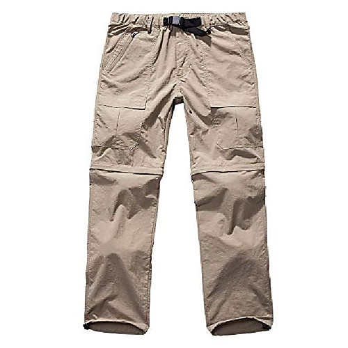 

hiking pants mens convertible quick dry lightweight zip off outdoor fishing travel safari cargo trousers #6062 khaki-32